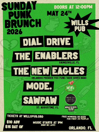 Sunday Punk Brunch 2026 featuring Dial Drive, The Enablers, The New Eagles, Mode., and Sawpaw